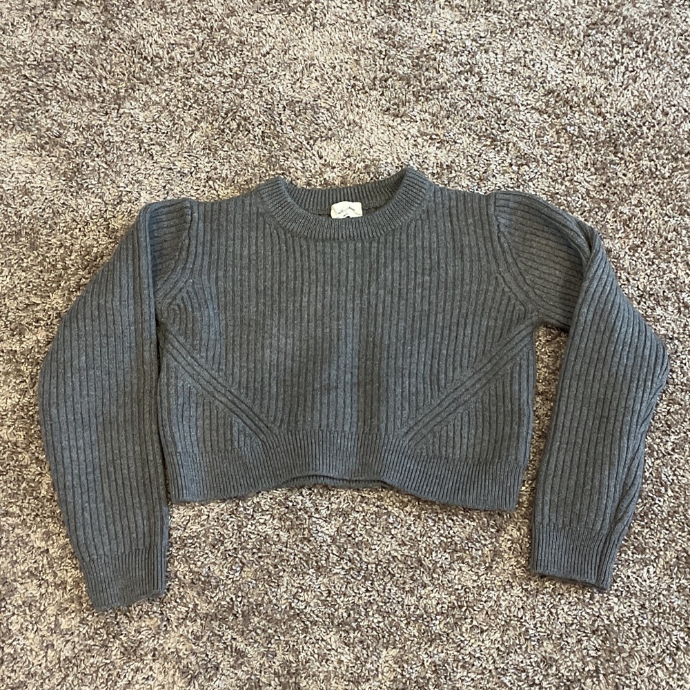 Wilfred Charcoal Ribbed Crew Neck Sweater, Size S